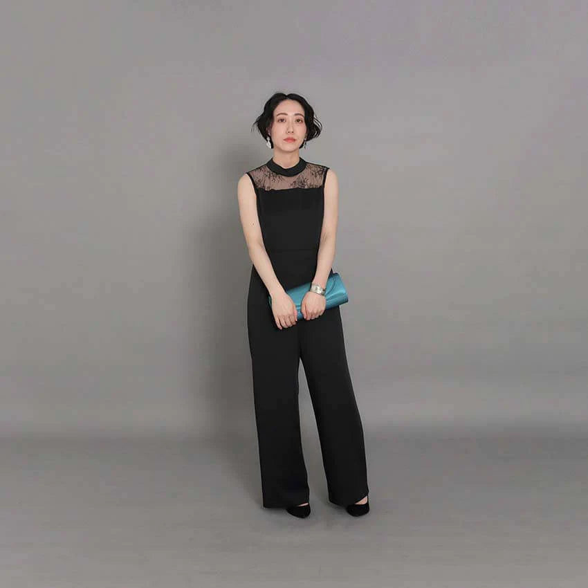 レース切替ハイネックオールインワン